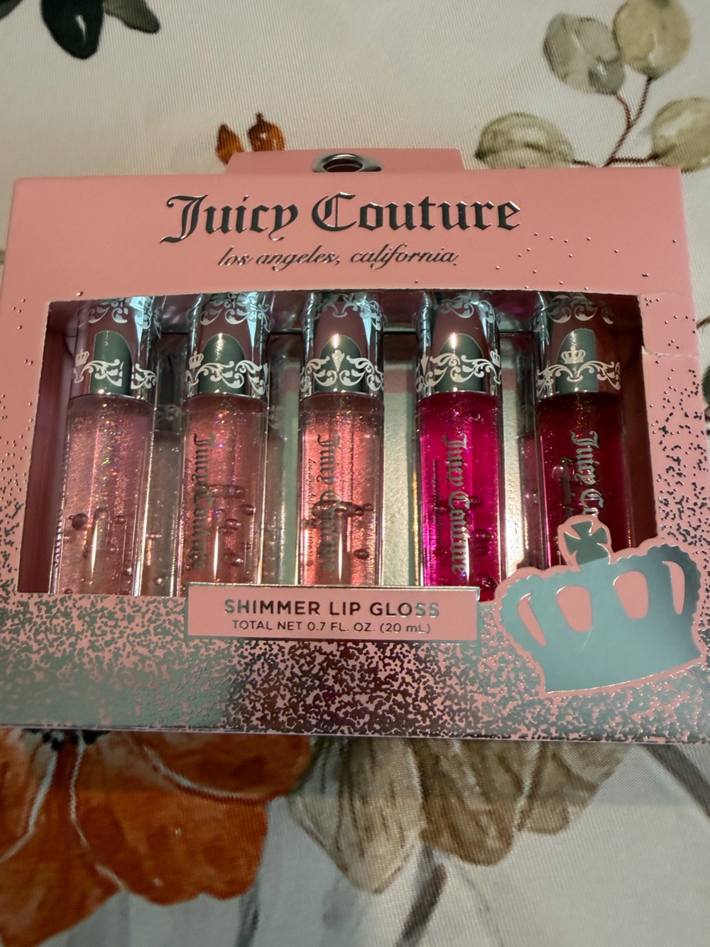 Juicy Couture NIB Shimmer 5 Pc Lip Gloss Set – Peach Apple Raspberry Plum Berry